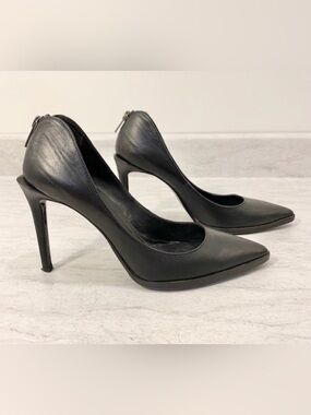 Helmut Lang Leather Heels in Black Size 38